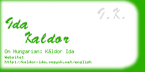 ida kaldor business card